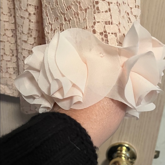 Joan Rivers Blush Textured Top with Ruffle Cuffs - Picture 2 of 11